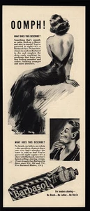 1940 BARBASOL Shaving Cream - Sexy Pin-Up Girl - Bare Back Art - VINTAGE AD - Picture 1 of 1