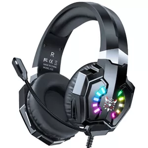 Wired Gaming Headset with Mic & RGB Over Ear Headphones for PC Laptop Tablet - Afbeelding 1 van 12