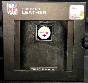 NFL Pittsburgh Steelers Tri-fold Fine Grain Leather wallet - Picture 1 of 3