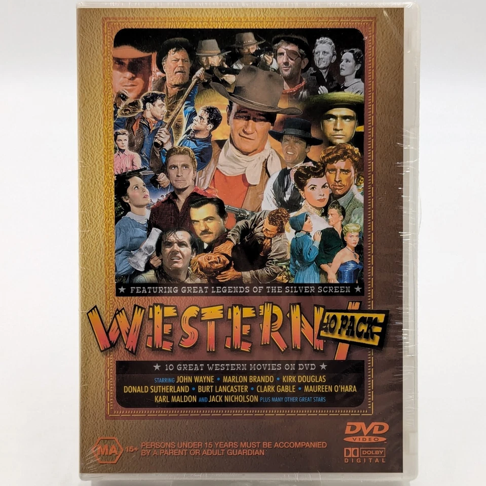 Western 10 Pack DVD 4 Disc Box Set John Wayne Kirk Douglas Brand New & Sealed  - Image 1 of 4