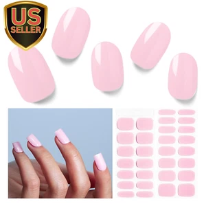 Semi Cured Gel Nail Strips, 30 Pcs Solid Color UV Stickers, Wraps for Home DI... - Picture 1 of 7
