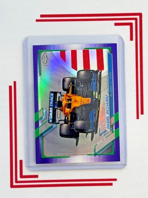 2021 Topps Chrome Formula 1 F1 Daniel Ricciardo Purple Green Refractor #100 - Image 1 of 2