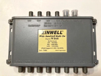 Zinwell 6x8 Multi-Switch WB68 For TV, Cable, and Satelite Multi Room Hookups - Image 1 of 3