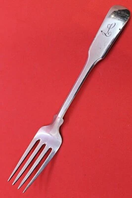 古董 Sterling Watson Co. Colonial FIDDLE Fork 单声道“L”50 克 — 第 1/4 张图片