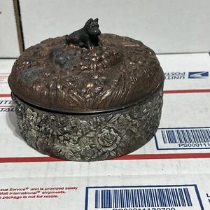 Made In Japan Trinket Box Bowl with lid and Dog and blue glass inside (Storage 6 - Picture 1 of 10