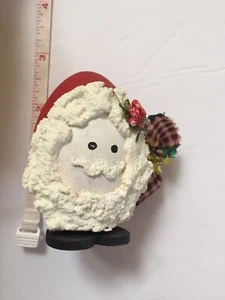  Santa Hand Painted Wood Egg Christmas Ornament Decoration 2 . 5 inch vintage - Picture 1 of 7