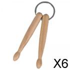 6X Drumstick Keychain Wood Keychain Gadget for Birthday mother