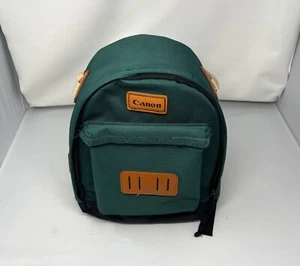 VINTAGE Canon Camera Professional Leather Canvas Backpack - Picture 1 of 6