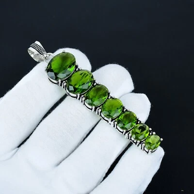 Peridot Edelstein Handgemacht 925 Sterling Silber Hängeleuchte August - Bild 1 von 4