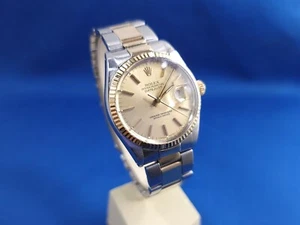 ROLEX 16013 SS/14K TWO TONE 36MM DATEJUST GOLD DIAL MENS FOLDED BAND WATCH - Picture 1 of 10