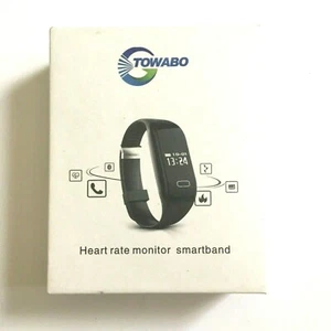 Towabo Smartband Black Heart Rate Monitor Training Watch Unisex - Picture 1 of 5