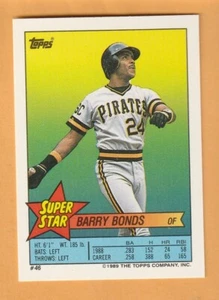 Barry Bonds Pittsburgh Pirates 1989 Topps Sticker Backs #46 Arizona State 12J - Picture 1 of 2