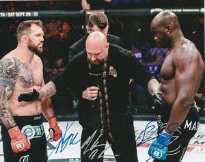RYAN BADER CHEICK KONGO SIGNED AUTO'D 8X10 PHOTO MMA UFC BELLATOR 273 CHAMPION + - Picture 1 of 1