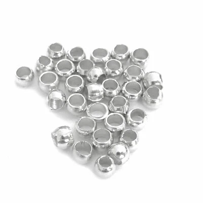 Quetschperlen 1,2 mm Farbe Stahl 500 Perlen Spacer Zubehör nenad-design AN473 - Bild 1 von 4
