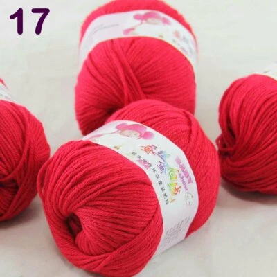 Sale 4 Skeinsx50g Cashmere Silk Wool Children Hand Knit Blankets Crochet Yarn 17 - Image 1 of 4