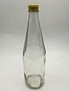 Vintage Lucozade Glass Bottle 1970s Yellow Screw Top Retro - Picture 1 of 8