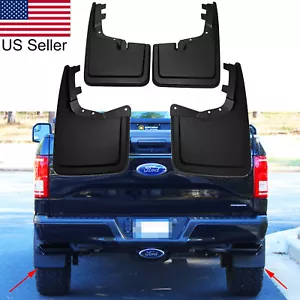 For 2021-2024 Ford F-150 F150 F150 Black Splash Guards Mud Flaps W/ Hardware 4x - Picture 1 of 15