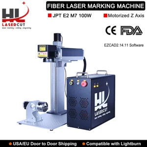 Marcatrice laser fibra 100W JPT M7 E2 JCZ LMCV4 motorizzata asse Z spedizione USA - Foto 1 di 13