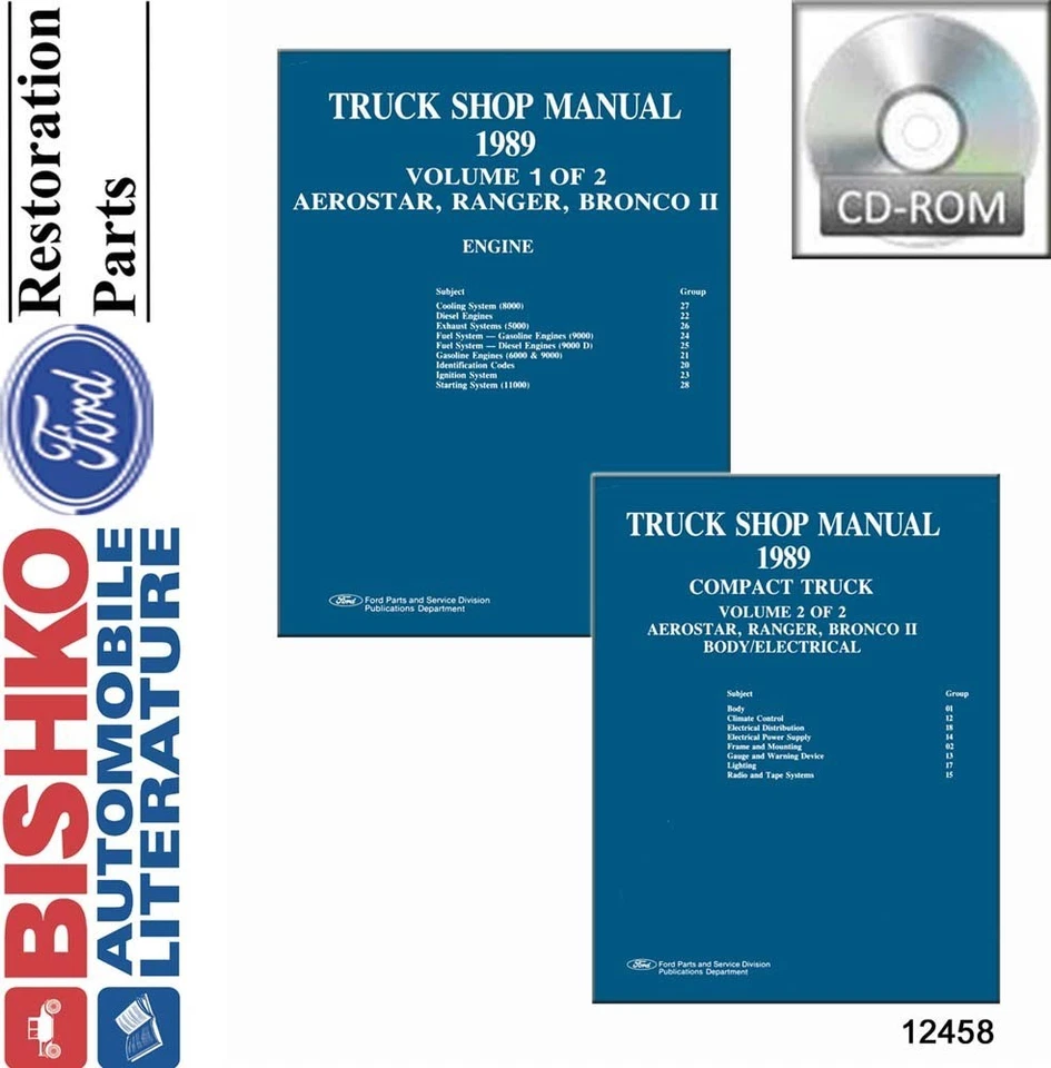Ford Aerostar Bronco II 1989 Ranger taller manual de reparación motor CD Foto 1 de 1
