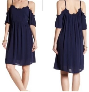 dr2 by daniel rainn Damen Größe M Kleid Blau Cold Shoulder Freizeit Boho - Bild 1 von 7