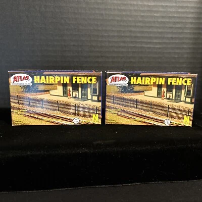 ATLAS 2850 N SCALE -2 SETS HAIRPIN FENCE-NIB - Image 1 of 4