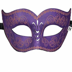 Mens Leather Masquerade Mask for Masquerade Ball Wedding Mardi Gras Halloween Co - Picture 1 of 5