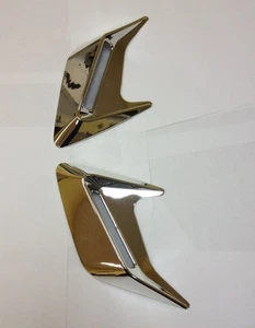 CHROME UNIVERSAL PORTHOLE VENT CAR INTAKE SCOOP AIR FLOW FENDER HOOD AFL-FX035C - Picture 1 of 4