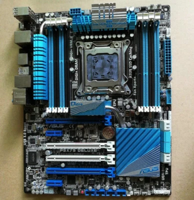ASUS P9X79 Deluxe Motherboard Chipset Intel X79 LGA2011 DDR3 With a I/O  - Image 1 of 3