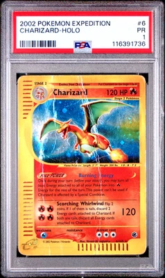 PSA 1 PR 2002 Expedition Charizard Holo Foil 6/165 E-Reader Series Pokemon WOTC - Image 1 of 2