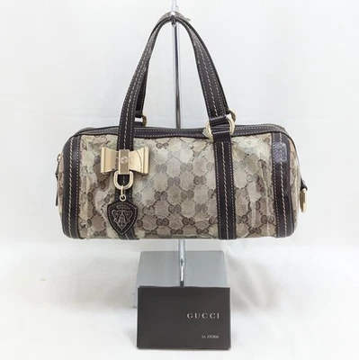 Gucci Duchessa GG Leather Crystal Hand Bag Brown Gold 181485 002122 Authentic - Image 1 of 4