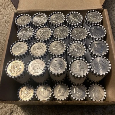 2 Rolls Bank Crimped Half Dollars Unsearched Coin Roll Hunting - Image 1 of 4