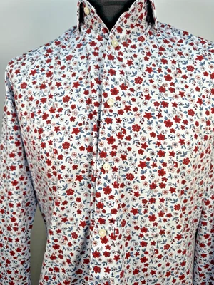 Next Signature Mens Long Sleeved Floral Shirt Size 16.5” Slim Fit Cotton - Image 1 of 4