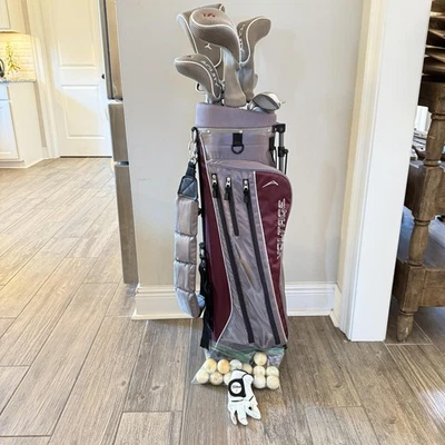 Acuity Voltage Golf Set Bag Driver 1 Woods 3 5 5i Irons 6-9 P Two Putters Extras - Image 1 of 4