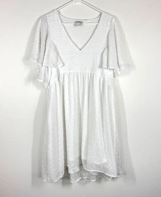 Vestido Arula Amelia Talla A (1X) Manga Corta Bolsillos Boho Blanco Foto 1 de 4