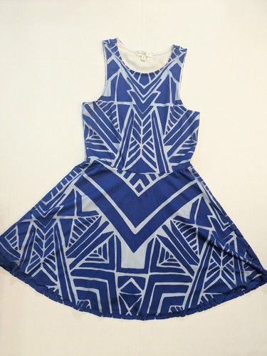 VETEMENTS Abito donna Love Fire blu pizzo sovrapposto medio senza maniche collo alto foderato mini