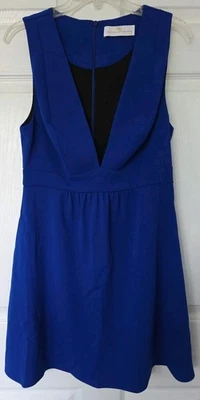 Usado en Excelente Condición Talla M Amanda Uprichard Azul Real Mini Vestido Profundo Cuello en V Cóctel  Foto 1 de 4