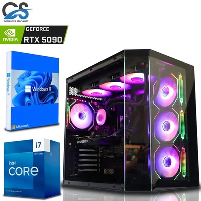 Gaming PC i7 14700KF RTX 5090 64GB DDR5 2TB SSD Windows 11 WiFi ARGB Liquid cool - Image 1 of 4