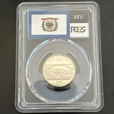 2005-S Flag Clad West Virginia State Quarter WV PR70DCAM PCGS Proof 70 Deep Cam - Image 1 of 4