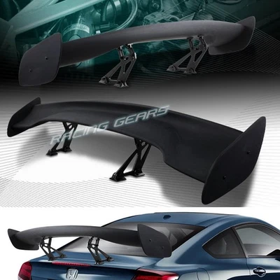 UNIVERSAL 57" WING DRAGON-3 STYLE BLACK ABS GT TRUNK ADJUSTABLE SPOILER WING - Image 1 of 4