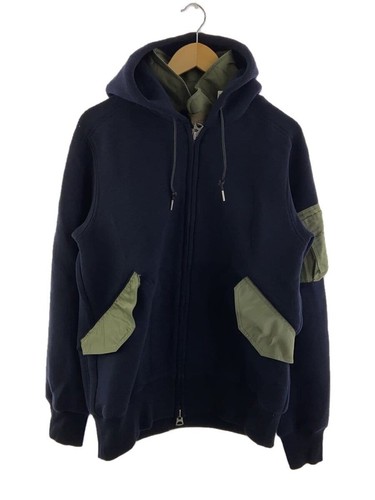 sacai felpa con cappuccio zip blu navy 3 usata
