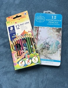 Art Supplies Bundle | Staedtler Pencil Crayons & Brunel Franklin Watercolour - Picture 1 of 8