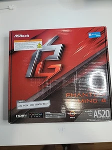 ASRock A520M Phantom Gaming 4 AM4 DDR4 Micro ATX Motherboard - Picture 1 of 4