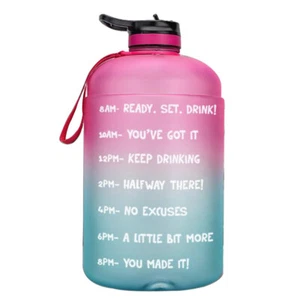3.78L Motivational Sports Water Bottle with Time Marker Sport Water Jug 128oz - Picture 1 of 11