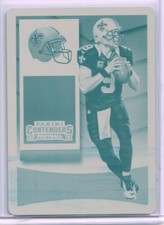 DREW BREES 2015 Panini Contenders CYAN PRINTING PLATE 1/1 MASTERPIECE 💎 🔥 HOF