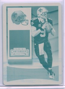 DREW BREES 2015 Panini Contenders CYAN PRINTING PLATE 1/1 MASTERPIECE 💎 🔥 HOF