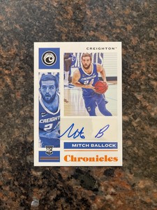 Mitch Ballock 2021-22 Panini Chronicles Draft Picks Orange Auto Rookie RC #CRMBA