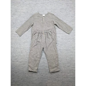 Jamie Kay Linen Outfit Set Button Up Top Pants Casual Kid's Size 4 - Picture 1 of 14