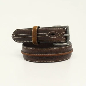 3D Belts® Children's Dark Brown Raised Center Leather Belt D120000002 - Picture 1 of 1