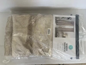 Martha Stewart Monroe Metallic Window Treatment Back Tab Panel Pair - Picture 1 of 6