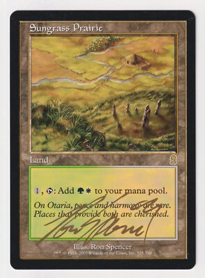 Gold Signed Sungrass Prairie MP Odyssey Artist Ron Spencer 2001 MTG Magic Rare! - Image 1 of 2